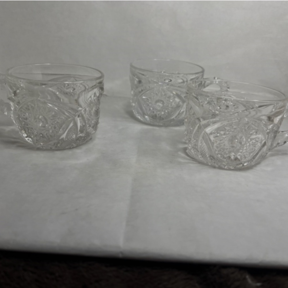 Antique Punchbowl Cup - Cambridge Glass Company Circa 1914 Set of 3
